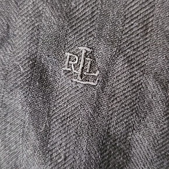 Lauren Ralph Lauren size Medium 100% linen black button down blouse - Picture 4 of 5